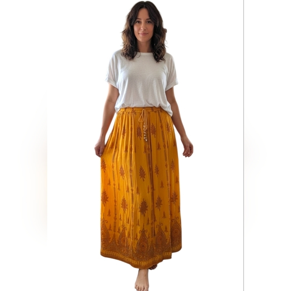 NY Collection Boho Sparkling Embellishments Women's Skirt Core Size M - Picture 1 of 6